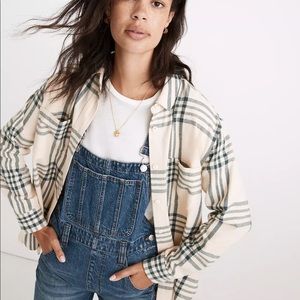 NWOT Madewell Oversized Ex-Boyfriend Shirt in Windowpane
